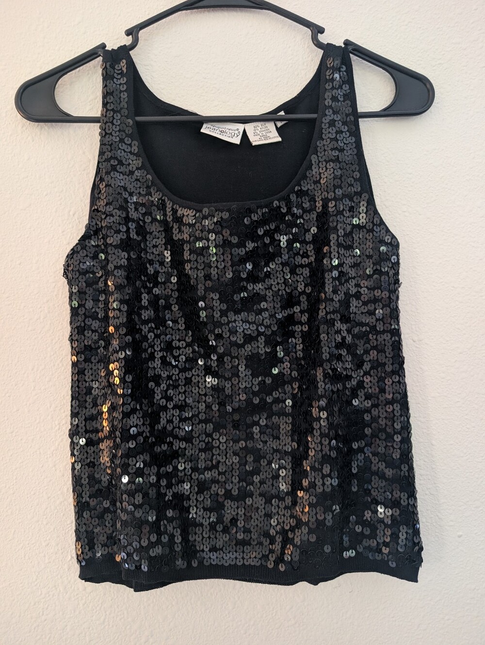 Newport News Black Sequin Camisole Tank